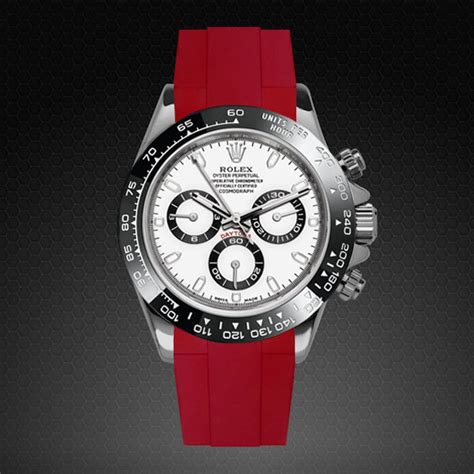 rolex daytona red rubber strap|rolex daytona rubber strap replacement.